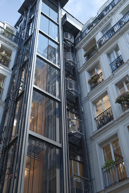 Installateur Ascenseur de cour pour immeuble haussmannien paris
