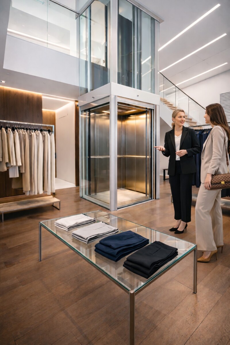 ascenseur et élévateur PMR (handicapés) pour les magasins, boutiques de luxe et commerces à Paris